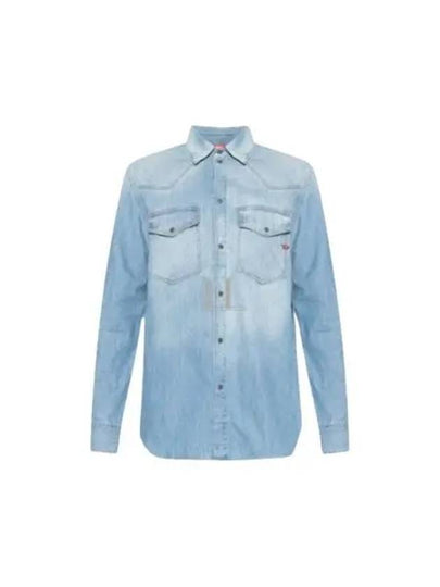 D Ocean Western Denim Long Sleeve Shirt Blue - DIESEL - BALAAN 2