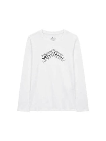 Women s Glitter Logo Crew Neck T Shirt White 270069 - ARMANI EXCHANGE - BALAAN 1