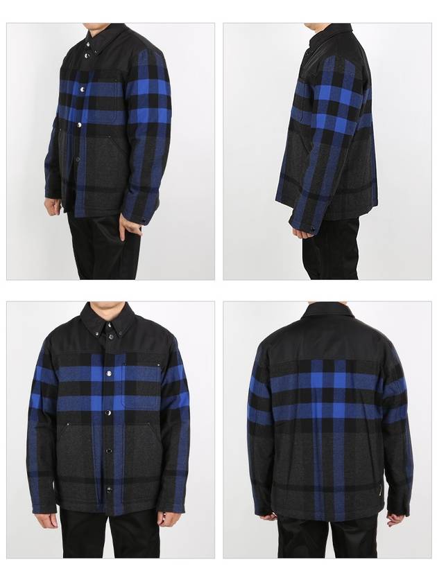 Men's Check Overfit Shirt Jacket Black Blue - BURBERRY - BALAAN 3