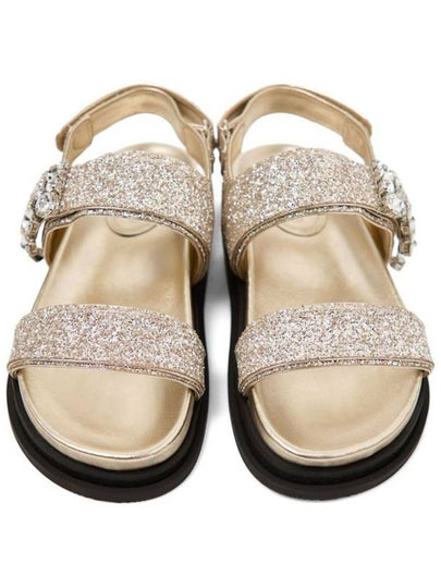 Jimmy Choo Verity Glittered Flat Sandals With Crystal Embellishment Shoes - JIMMY CHOO - BALAAN 2