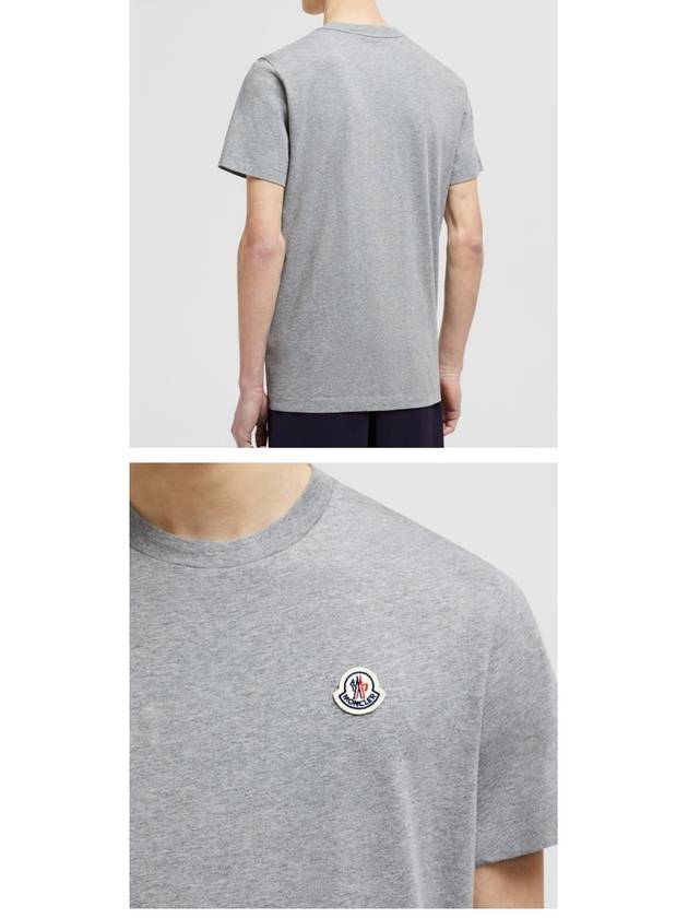 Men's Logo Cotton Short Sleeve T-Shirt Grey - MONCLER - BALAAN 6