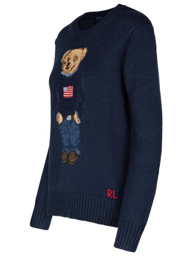 Bear Crew Neck Knit Top Navy - POLO RALPH LAUREN - BALAAN 4