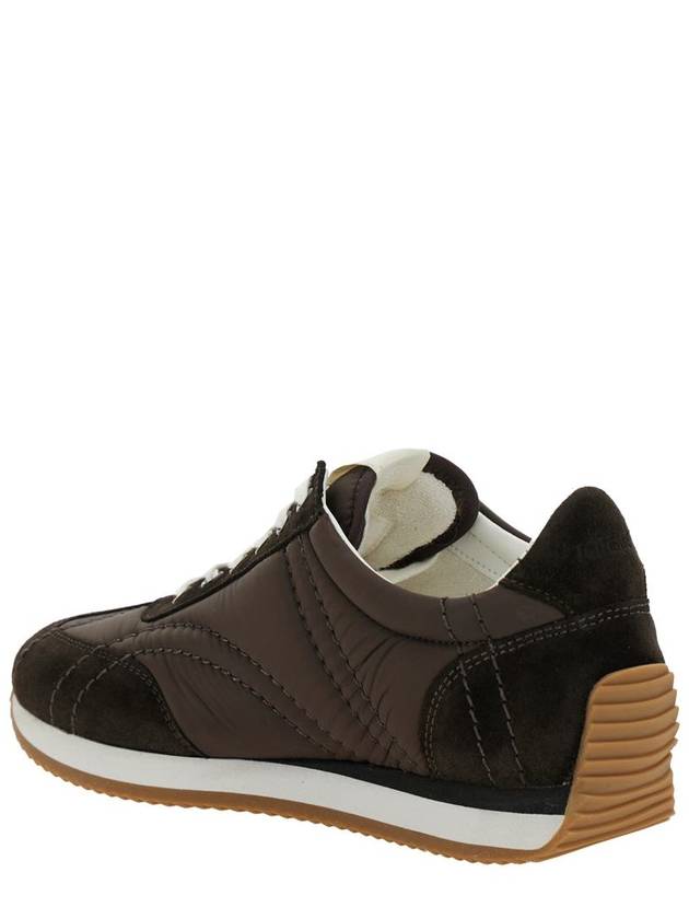 Brown Sneakers With Logo Detail On The Tongue In Suede And Tech Fabric Woman - TOTEME - BALAAN 3