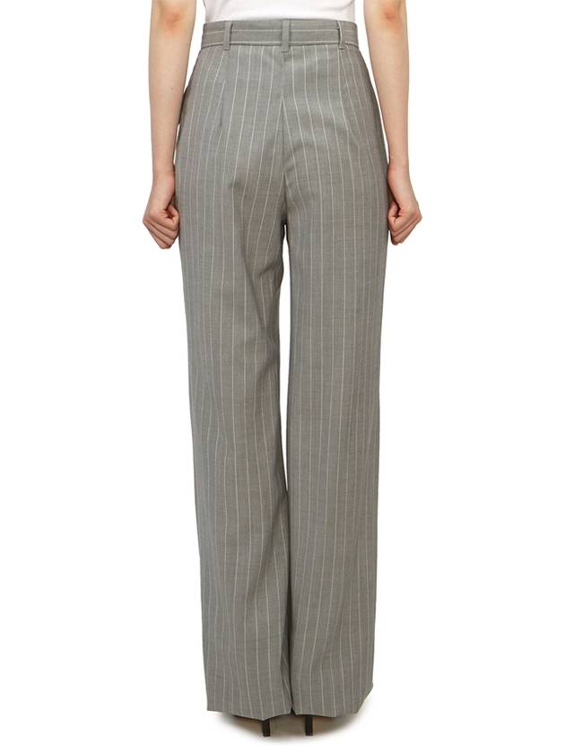 Rachino Pinstripe Wool Wide Pants Medium Gray - MAX MARA - BALAAN 6