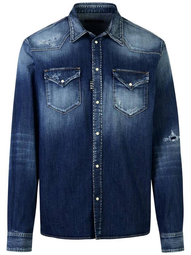 DSQUARED2 Blue Cotton Shirt - DSQUARED2 - BALAAN 1