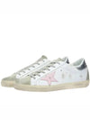 Women's Superstar Silver Heel Tab Pink Star Low Top Sneakers White - GOLDEN GOOSE - BALAAN 2