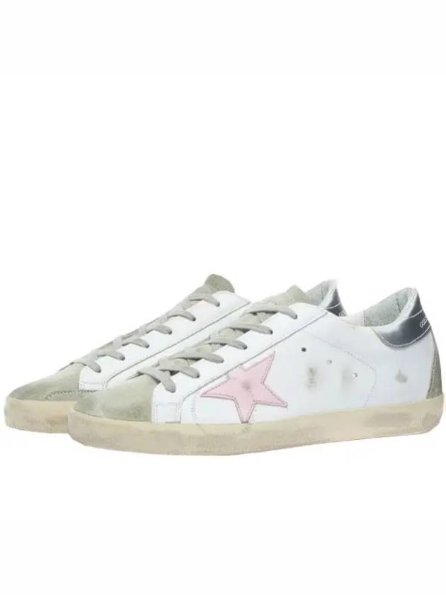 Women's Superstar Silver Heel Tab Pink Star Low Top Sneakers White - GOLDEN GOOSE - BALAAN 2