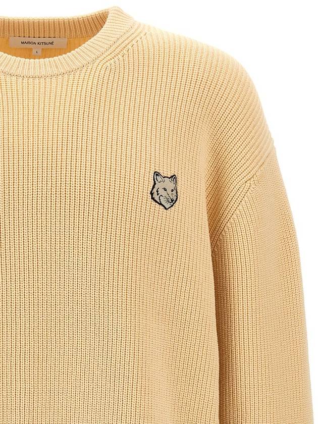 Bold Fox Head Patch Comfort Knit Top Beige - MAISON KITSUNE - BALAAN 4