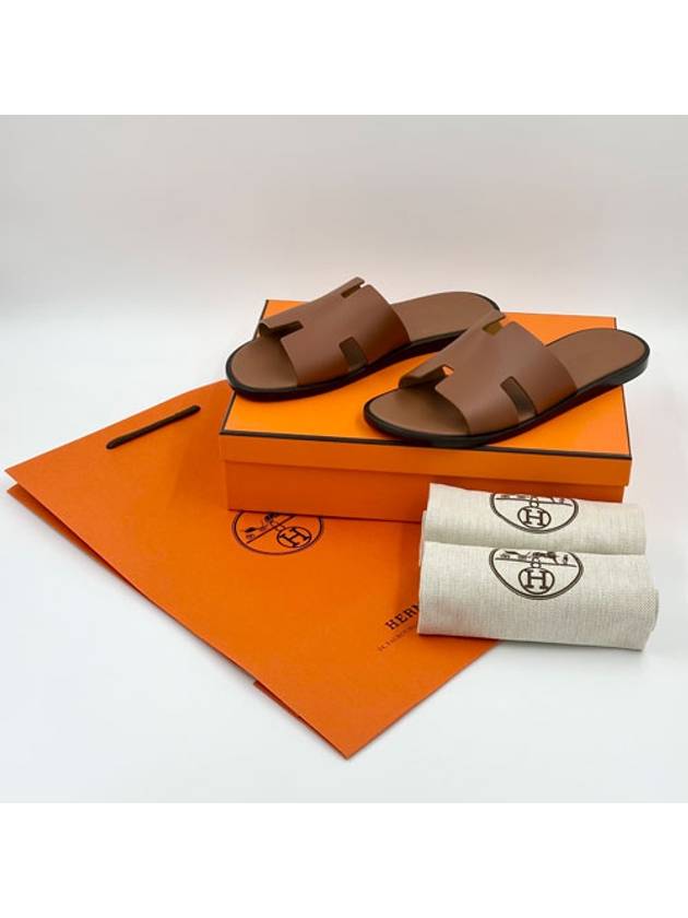 Izmir Leather Slippers Gold - HERMES - BALAAN 11