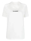 Logo Print Short Sleeve T-Shirt White - JIL SANDER - BALAAN 2