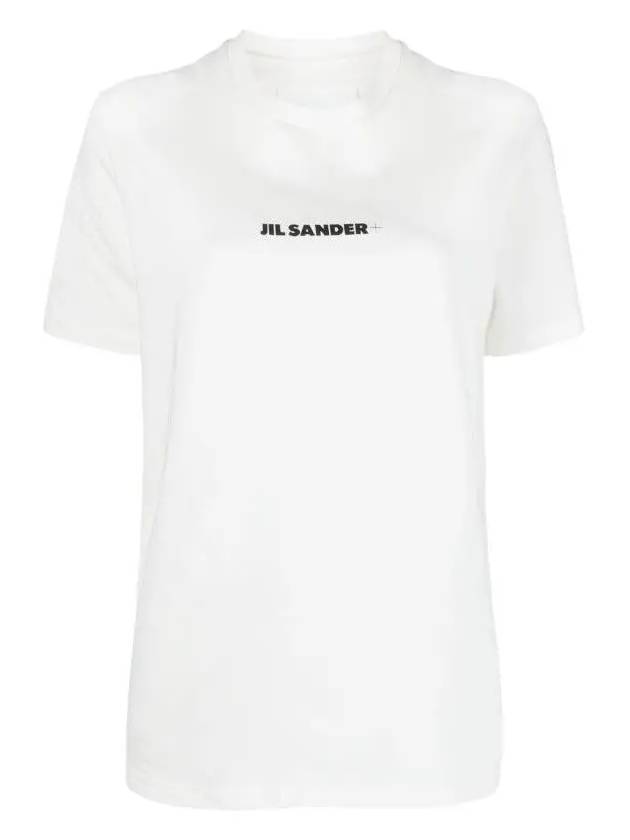 Logo Print Short Sleeve T-Shirt White - JIL SANDER - BALAAN 2