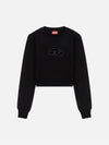 F Slimmy Cutout Logo Crop Sweatshirt Black - DIESEL - BALAAN 2