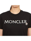 Embroidered Logo Cotton Short Sleeve T-Shirt Black - MONCLER - BALAAN 6