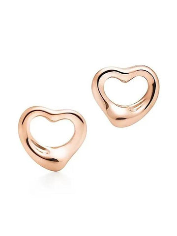 Elsa Peretti open heart stud earrings rose gold 11mm 27233945 - TIFFANY & CO. - BALAAN 1