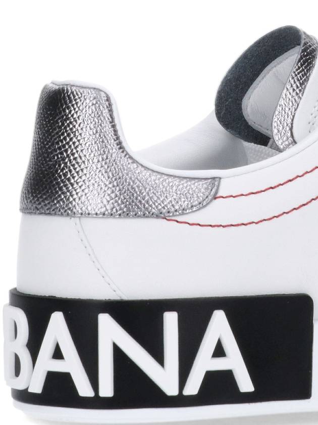 Portofino Silver Tab Low Top Sneakers White - DOLCE&GABBANA - BALAAN 6