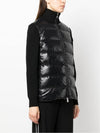 Padded Wool Cardigan Black - MONCLER - BALAAN 4