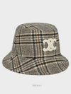 Triomphe Check Wool Bucket Hat Vanilla Grey Taupe - CELINE - BALAAN 3