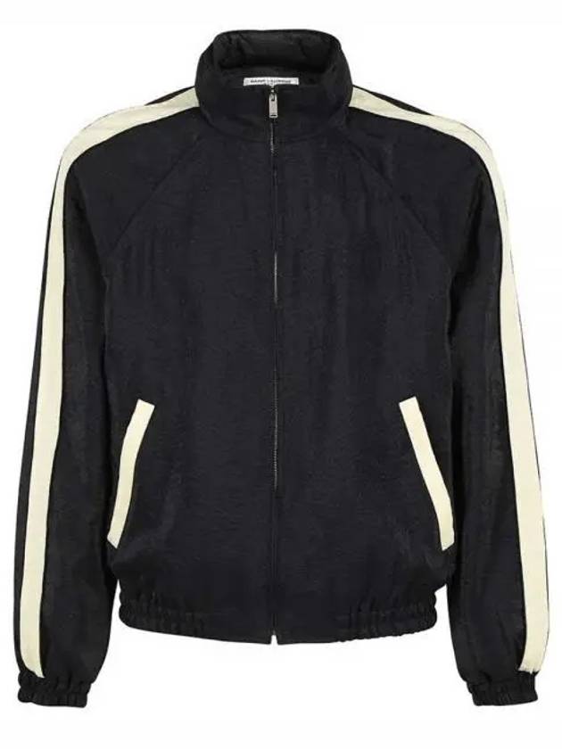 Men's Satin Lining Track Jacket Black - SAINT LAURENT - BALAAN 2