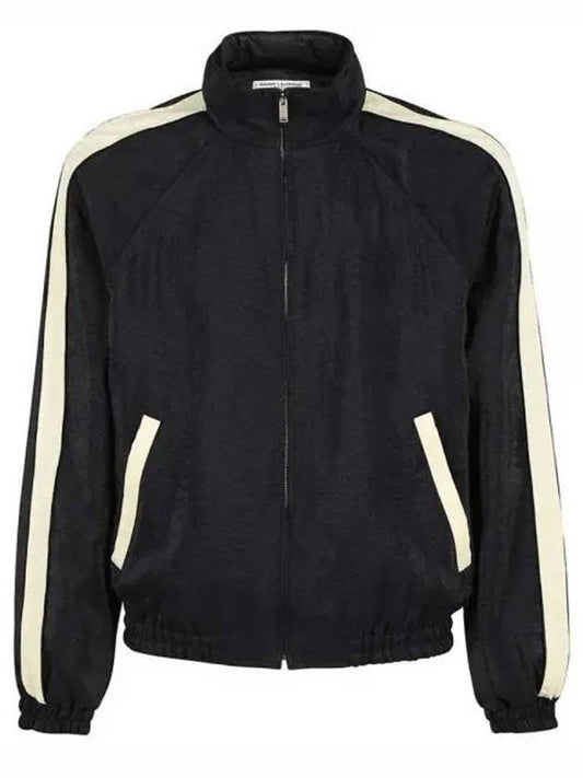 Men's Satin Lining Track Jacket Black - SAINT LAURENT - BALAAN 2