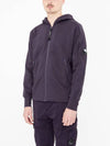 Diagonal Raised Fleece Hooded Jacket Purple - CP COMPANY - BALAAN 3