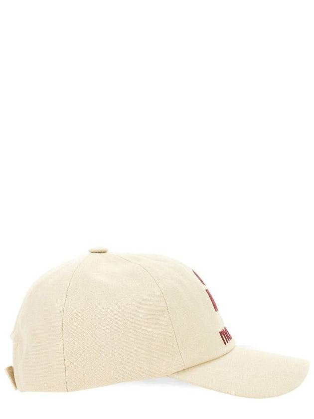 Tyron Logo Cotton Ball Cap Ecru Red - ISABEL MARANT - BALAAN 3