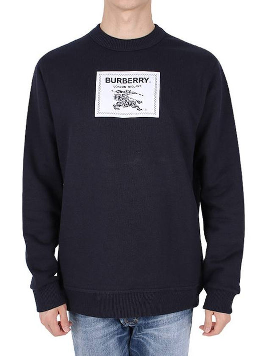 Men's Prosum Label Cotton Sweatshirt Smoke Navy - BURBERRY - 2