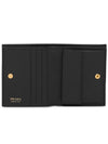 Gold Hardware Triangle Logo Saffiano Half Wallet Black - PRADA - BALAAN 4