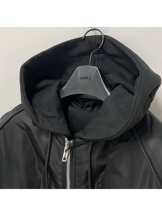 Jersey Detachable Hooded Bomber Jacket Black - JUUN.J - BALAAN 5