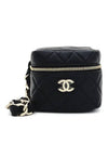 CC Logo Square Chain Vanity Bag Black Champagne Gold Lambskin 4ET0976 - CHANEL - BALAAN 1