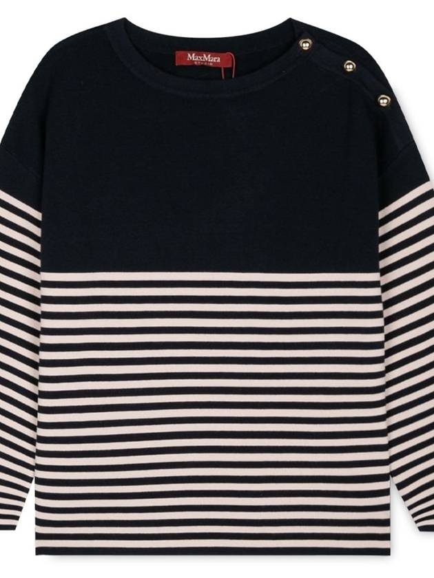 Oranto Rayon Long Sleeve T Shirt Navy - MAX MARA - BALAAN 4