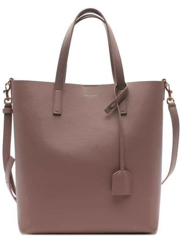 Shopping Toy Supple Leather Tote Bag Dark Beige - SAINT LAURENT - BALAAN 3