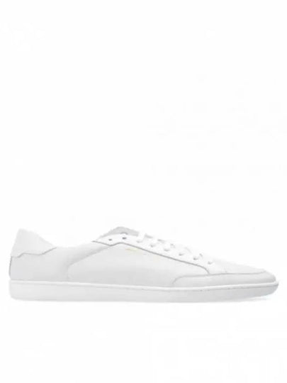 Court Classic Perforated Leather Low Top Sneakers White - SAINT LAURENT - BALAAN 2