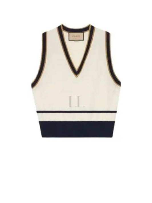 Women's Knit Vest Ivory - GUCCI - BALAAN 2