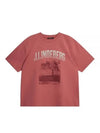 Tjorn Boxy Printed Short Sleeve T-Shirt Dusty Cedar - J.LINDEBERG - BALAAN 2