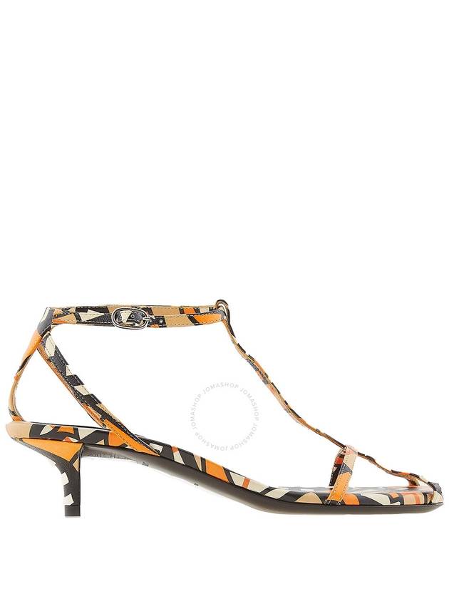 Monogram Lambskin Kitten Sandal Heels - BURBERRY - BALAAN 2