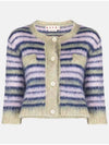 Stripe Mohair Cardigan Purple - MARNI - BALAAN 4