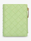 Intrecciato Zipper Small Half Wallet Green - BOTTEGA VENETA - BALAAN 2