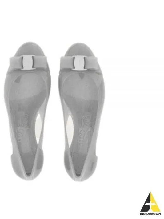 Vara Bow Jelly Ballet Flat Silver - SALVATORE FERRAGAMO - BALAAN 2