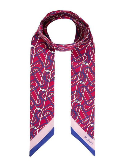 Chain Print Skinny Scarf Red - MULBERRY - BALAAN 2