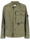 Men's Lens Wappen Tyrone Overfit Long Sleeve Shirt Jacket Khaki - CP COMPANY - BALAAN 3