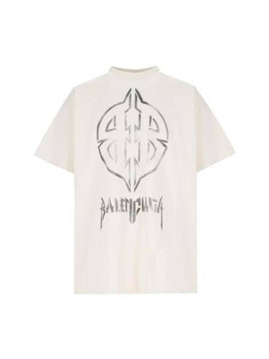 Metal BB Stencil Cotton Short Sleeve T-Shirt White - BALENCIAGA - BALAAN 1