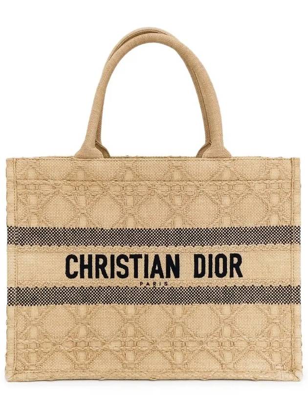 Book tote bag medium oblique beige black 4ET1103 - DIOR - BALAAN 1