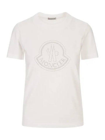 Crystal Logo T Shirt White 8C000 17 829FB 033 - MONCLER - BALAAN 1