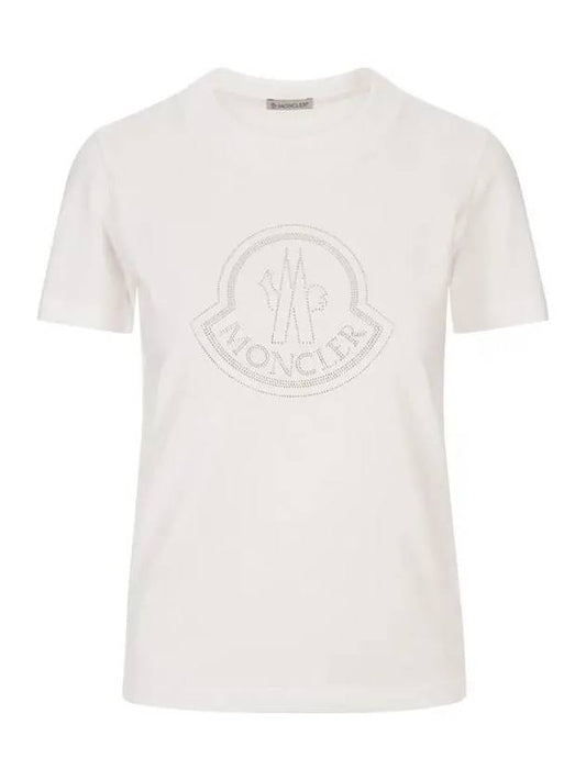 Crystal Logo T Shirt White 8C000 17 829FB 033 - MONCLER - BALAAN 1