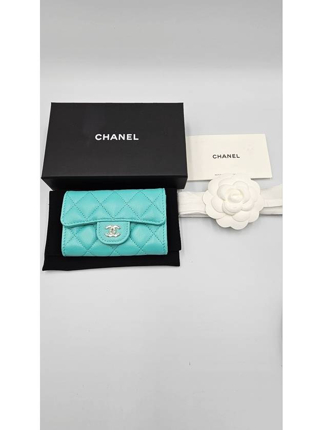 Classic snap caviar card wallet mint silver AP0214 - CHANEL - BALAAN 6