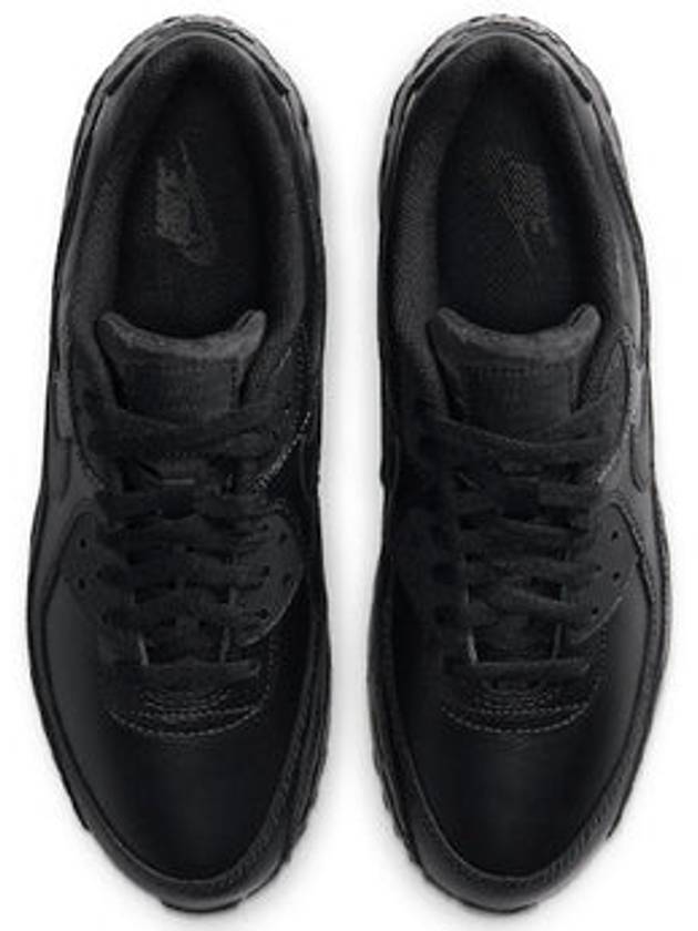 Air Max 90 Leather Low Top Sneakers Triple Black - NIKE - BALAAN 4