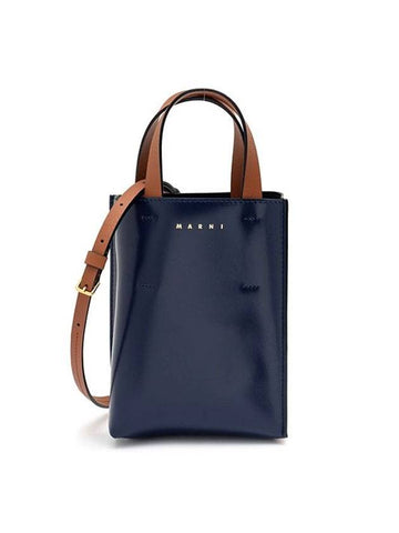 Museo Logo Strap Mini Bag Blue - MARNI - BALAAN.