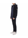 Compass Badge Cotton Zip-up Hoodie Black - STONE ISLAND - BALAAN 5