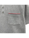 RWB Pocket Interlock Cotton Short Sleeve Polo Shirt Grey - THOM BROWNE - BALAAN 5