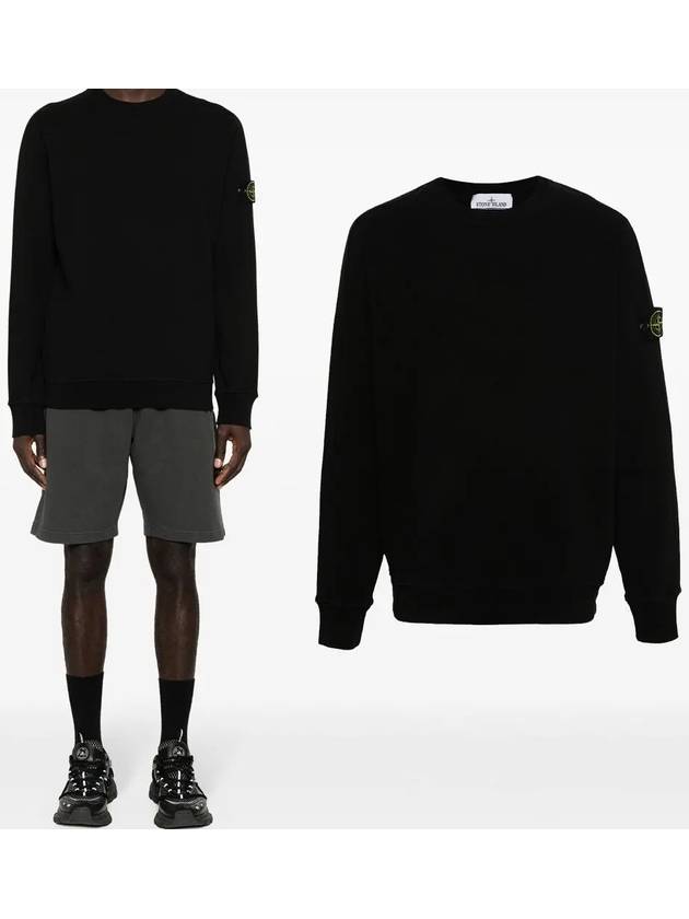 Garment Dyed Malfile Crewneck Sweatshirt Black - STONE ISLAND - BALAAN 2